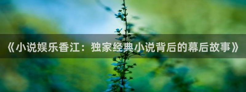 焦点娱乐加拿大下载：《小说娱乐香江：独家经典小说背后的幕后故事》